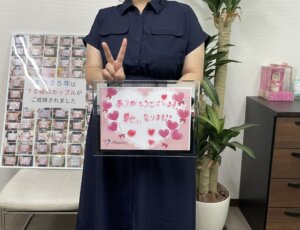 ご入会から４ヶ月。こんなに素敵な方に出会うなんて💕 彼との交際をスタートされてから３ヶ月でのスピードご成婚です(^^♪