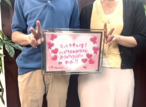 「運命の人が来た!」 40代女性と50代男性のお二人💕 彼の一目惚れから始まった幸せ一杯のご成婚です✨